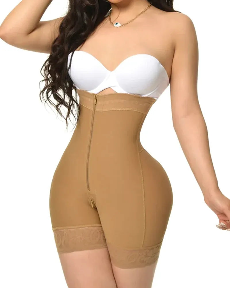 Cavendier Faja Moldeadora Busto Abierto Control de Barriga con Cremallera – Body Reductor Alta Compresión